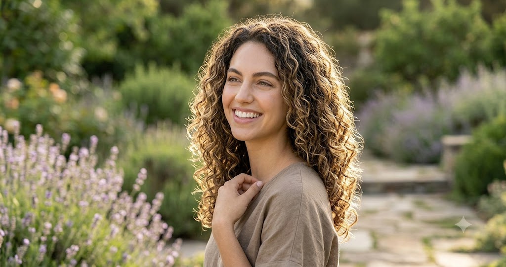 Healthy-looking hair after a consistent hair care routine