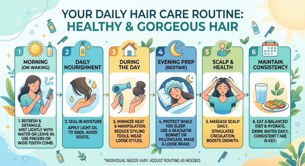 Daily Hair Care Routine Infographic