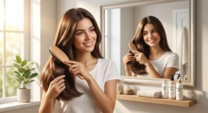 Morning hair care routine for healthy-looking hair