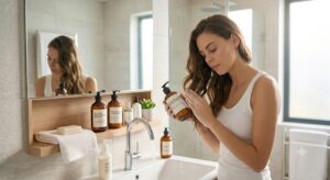 Hair Care Routine for Dry Hair with conditioner application