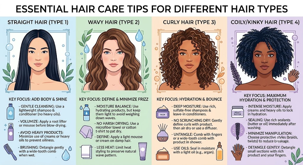 Hair care recommendations for different hair textures