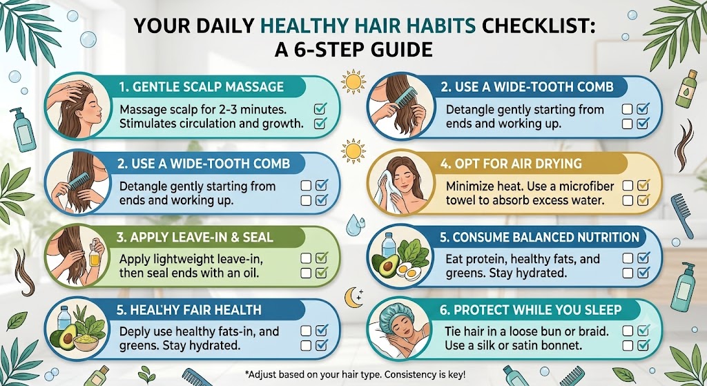 Simple morning hair care checklist