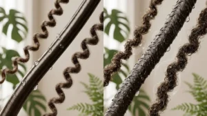 Low vs high porosity hair comparison showing differences in moisture behaviour
