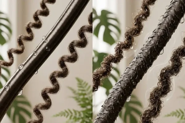 Low vs high porosity hair comparison showing differences in moisture behaviour