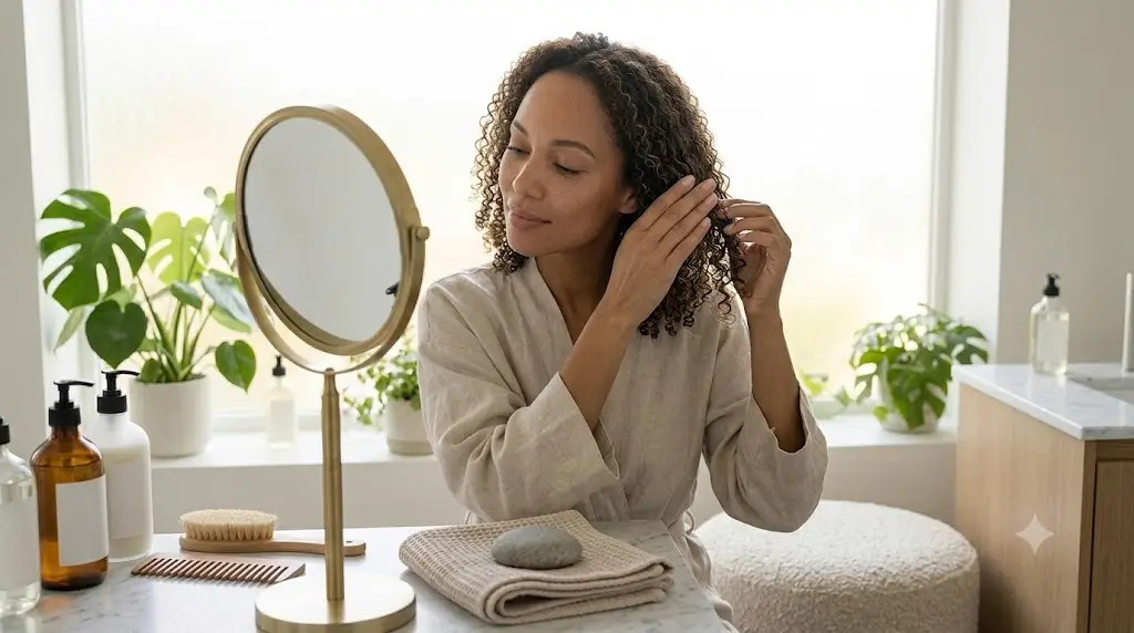 Gentle hair care routine for reducing frizz