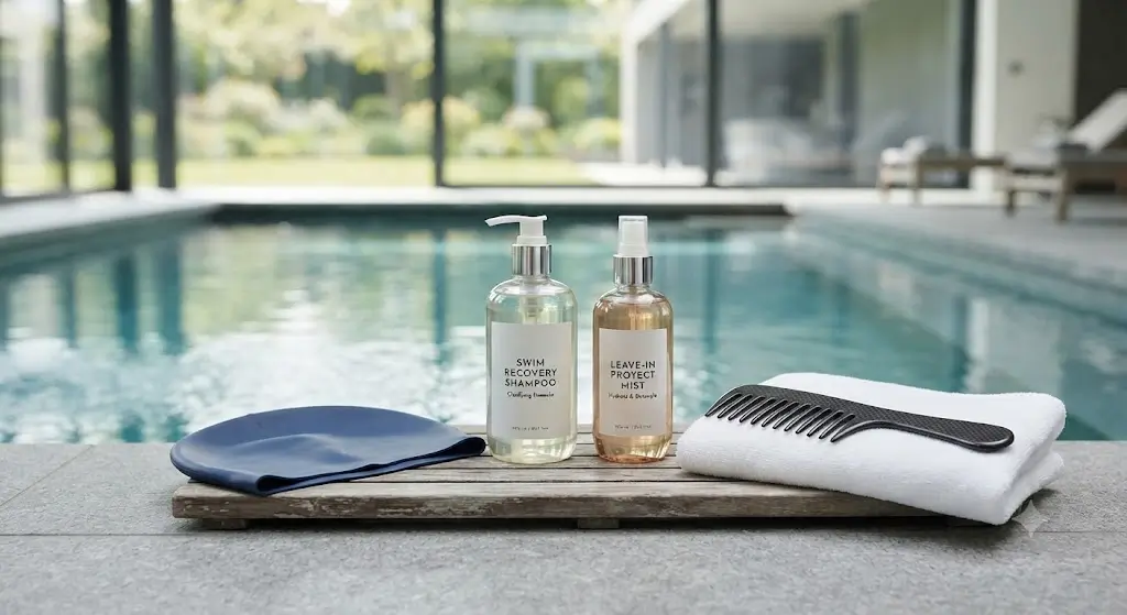 Hair care essentials for swimmers on a pool day